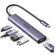 USB C Hub 5 in 1 Multiport USB Adapter 4K HDMI, 100W Power Delivery