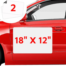 2 Pack Blank Car Magnets, 18" X 12" Car Door Magnets Signs, Rounded Corners Magn