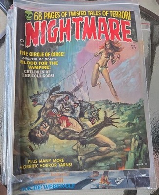 NIGHTMARE Magazine #2 (Skywald 1971) Boris Vallejo Cover - Terror Horror Vampire
