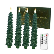 Flameless Taper Candles with Remote and Timer, Battery Operated Christmas Tree