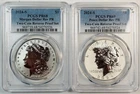 2024 S Modern Morgan and Peace Dollar Two Coin Set PCGS PR-68 + 69 Rev PR