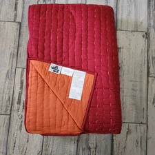 Quilt The Company Store King 94 X 100 Red Orange Lightweight NWOT