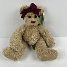 First and Main Tillie Sitting Bear Plush Brown Bead Bottom Soft