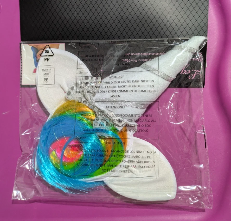 Diadema Unicornio con Pelo Arco Iris Cosplay Accesorio Halloween Foto 2 de 2