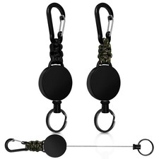 Retractable Keychain 2 Pack Heavy Duty Carabiner Badge Holder, Key Chain Retr...