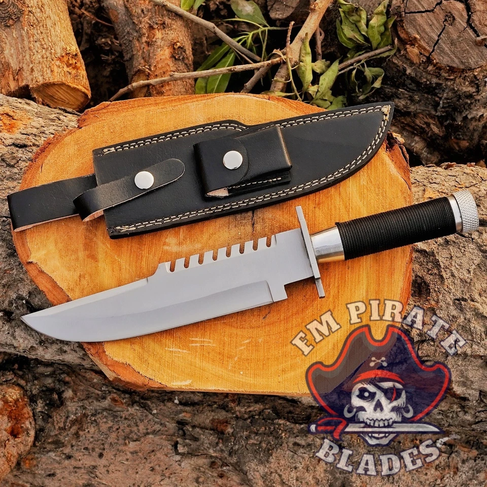 CUCHILLO BOWIE 14" HECHO A MANO PERSONALIZADO COMANDO LS1 SURVIVAL caza camping con funda. Foto 3 de 4