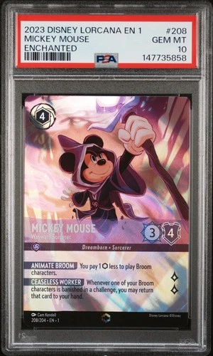 DISNEY LORCANA EN 1-THE FIRST CHAPTER MICKEY MOUSE - WAYWARD SORCERER PSA 10