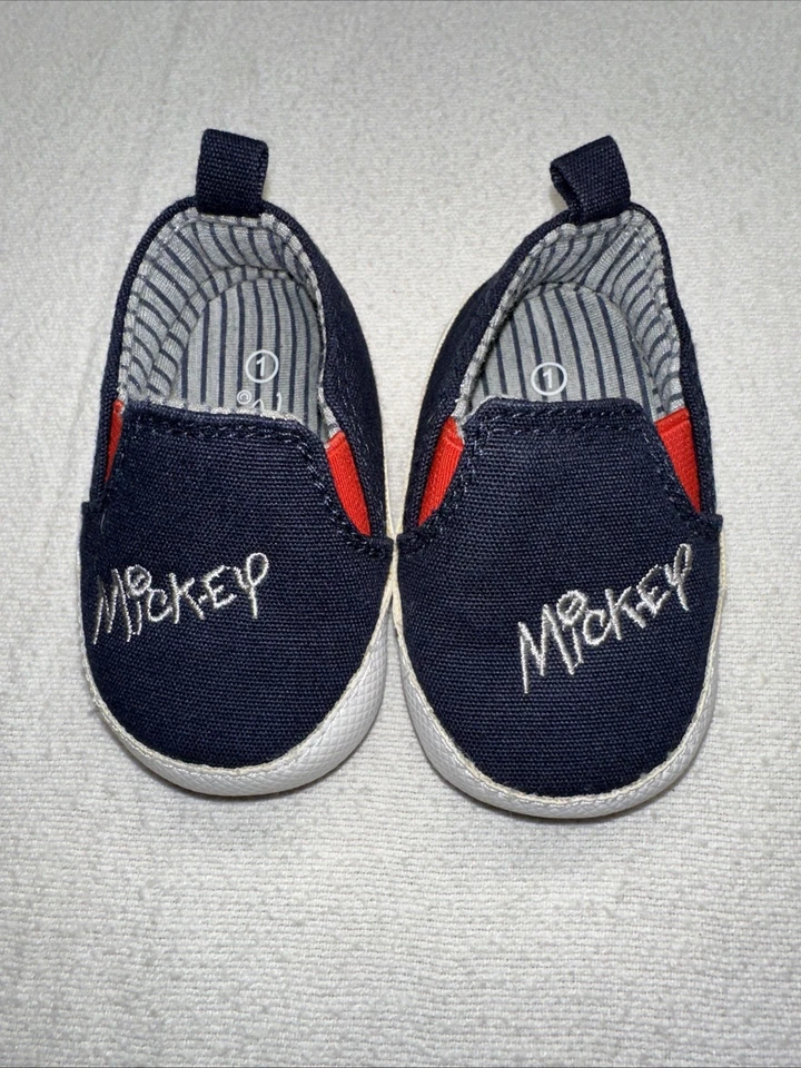 Холщовые туфли-слипоны Disney Mickey Mouse для младенцев красные и синие размер 1 - Изображение 2 из 4