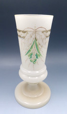 Ancien Vase Art Nouveau Opaline Peinte - début 1900