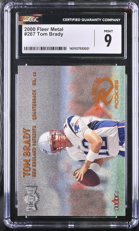 2000 Fleer Metal - Rare Rookies Tom Brady #267 (RC) Graded Card CGC 9 MINT