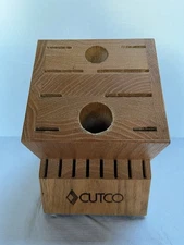 Cutco 1748 Homemaker 18 Slot Block (8 Table Knife Slots) Honey Oak Wood