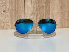 RAY-BAN RB3025 Aviator Sunglasses Gold Frame 58mm Blue Lens