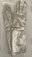 VTG Made In Japan Nylon Long Gloves Silver