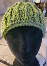 Crochet Green Textured Beanie