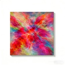 Colorful Abstract Burst Canvas Painting 2D Flat Frameless Wall Art Office Decor