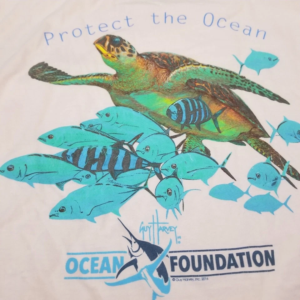 Guy Harvey T Shirt Womens XL Pink Sea Turtle Floral Graphic Short Sleeve - Image 3 of 4