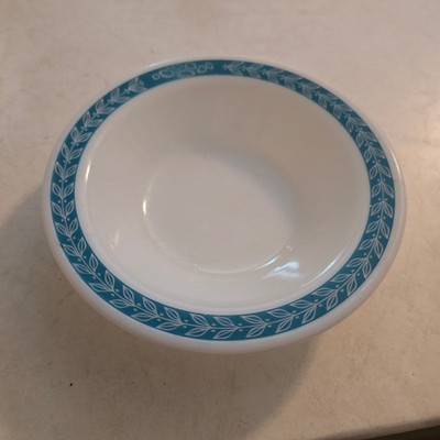 Pyrex Turquoise Laurel Bowl Vintage Corning Tableware Milk Glass 707-33 USA