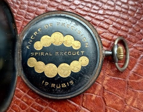 Antique Pleiade Brevet Pocket Watch Niello - Picture 1 of 10