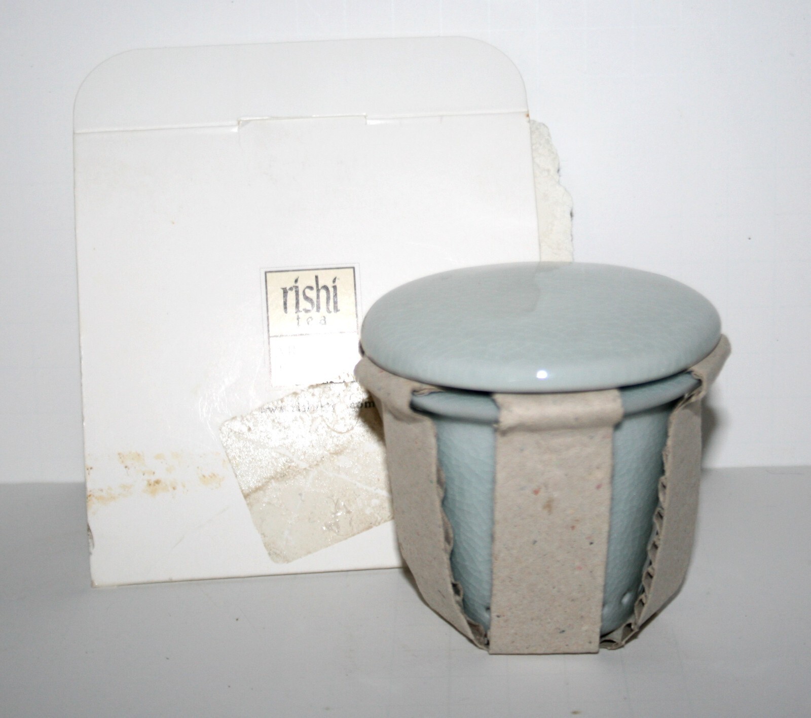 Rishi Tea Artisan Teaware Sky Blue Green Color Ceramic Infuser Only with Lid NEW