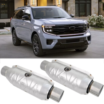 2Pcs 2.5'' In&Out Catalytic Converter W/O2 Port EPA Stainless For Ford Expedition