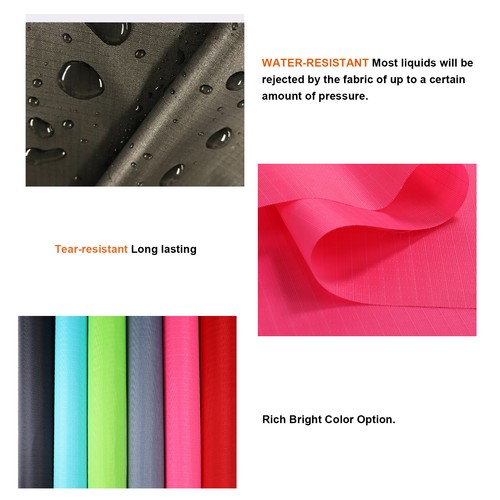 Ripstop Nylon Fabric 210D Reist Tearing Ripping Water Repellent Cover Materials - Picture 3 of 12