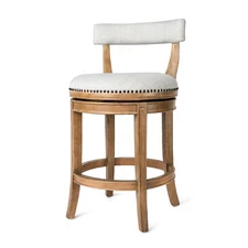 Maven Lane Alexander Low-Back Swivel Stool, Weathered Oak, Counter (Used)