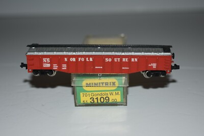 N Scale Minitrix 3109 Norfolk Southern 70 Ton Covered Gondola 7700 C25129