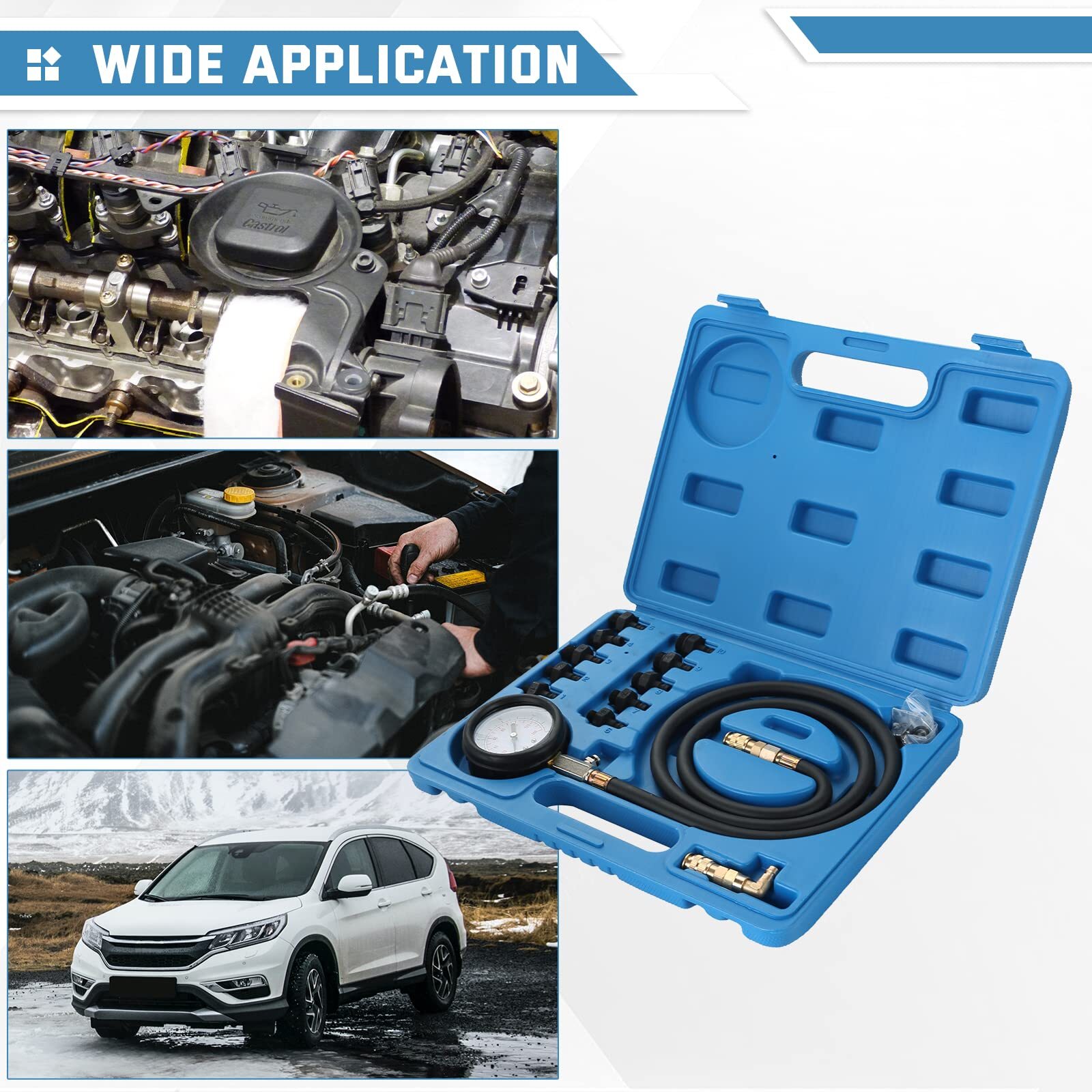 ATPEAM Oil Pressure Tester Kit | 0-140 PSI Oil Pressure Gauge Tool For Engine