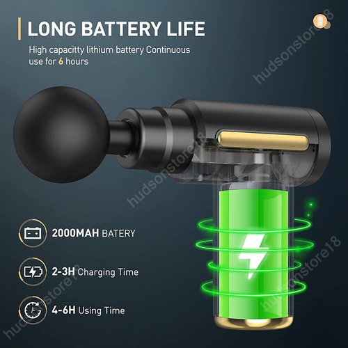 Massage Gun Deep Tissue Muscle Therapy Percussion Message Relax Back Neck 6 Head - Picture 9 of 15