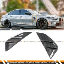 Real Carbon Fiber Fender Side Vent Cover Trim Replacement For 2021-26 BMW G80 M3