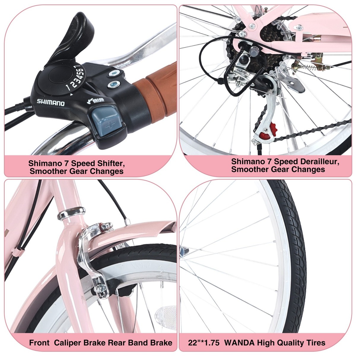 Girls Bike 22 Inch Cruiser Bicycle with Basket City Girls