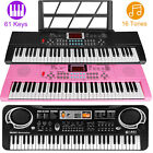 Digital Music Piano Keyboard 61 Key Portable Electronic Instrument Organ w/ Mic