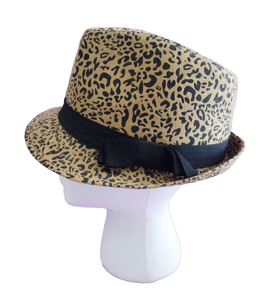 Fedora Hat Animal Print Cheetah Leopard Polyester Black Band  display picture 3