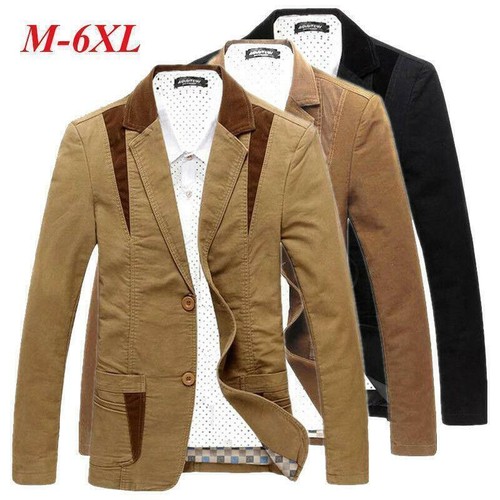 Herren Formelle Jacke Retro Knopf Anzug Blazer Mantel Leger Slim Fit Tops Outwears  - Bild 1 von 15