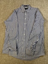 VTG The Arrow Co. 80's 2 Ply PinPoint Mens 17.5 Long Sleeve Stripe Dress shirt