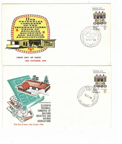 Australia 1968 Building FDCs,cds BALLARAT Vic etc       (2 Covers)