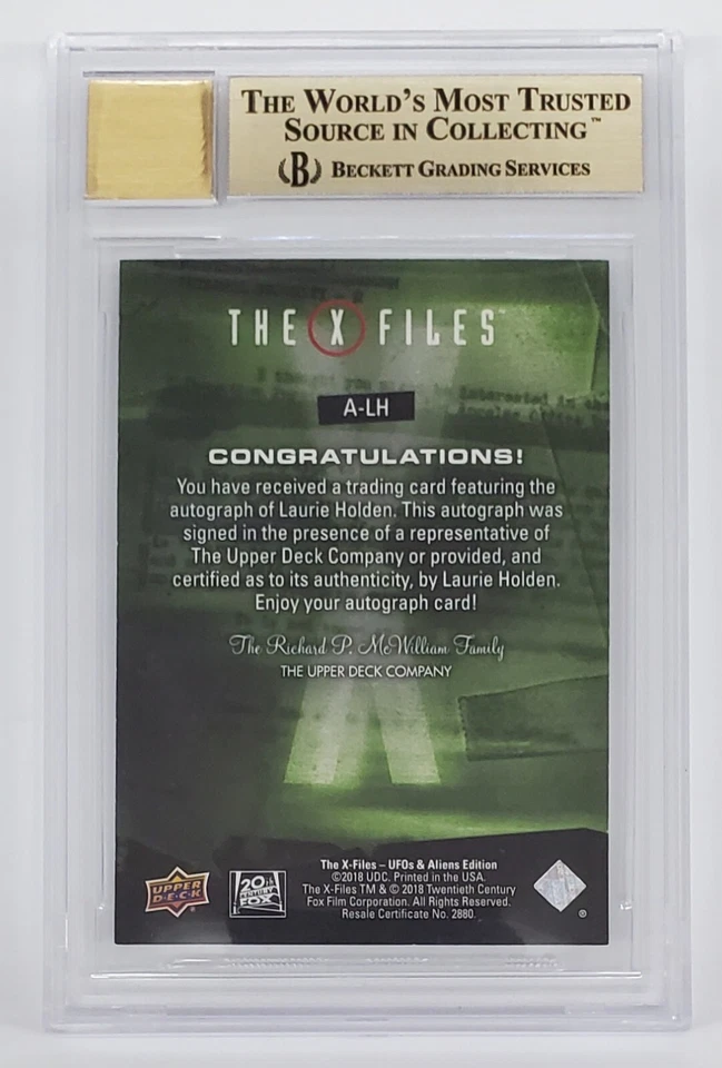 2019 Upper Deck X-Files UFOs and Aliens Autograph A-LH Laurie Holden BGS 9.5 GEM - Image 2 of 4