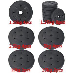 Weight Training Plates 1" Cast Iron Weights 5kg 10kg 15kg Home Gym Training