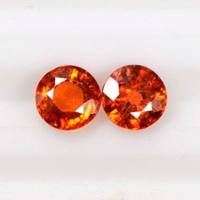 1.17 Cts Natural Lustrous Fanta Orange Spessasrtite Garnet Round Cut Pair 4.5 mm