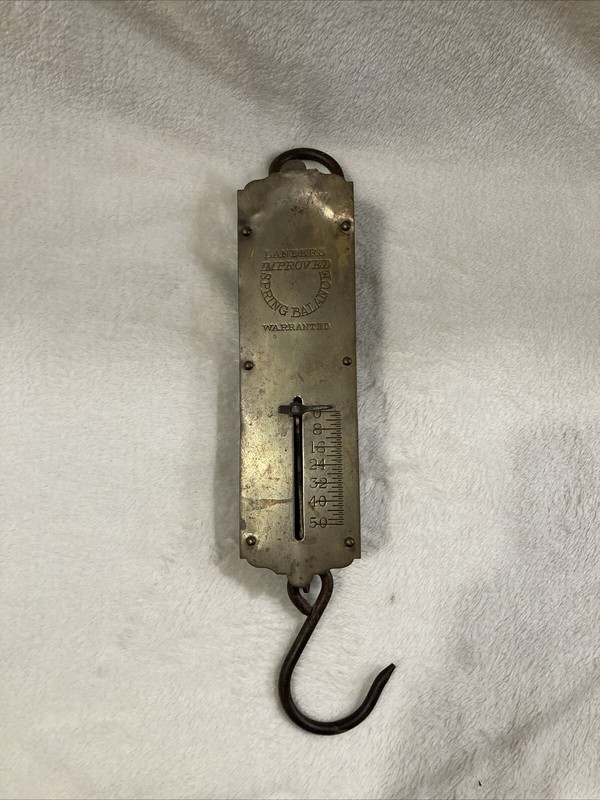 Vintage/ Antique Landers Spring Balance 50# Hanging Scale