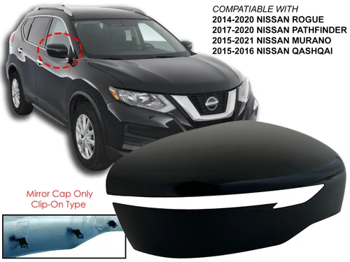 Exterior Mirror Cap for 14-20 ROGUE 17-20 PATHFINDER 15-21 MURANO Passenger Side