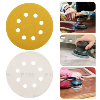 5 Inch Yellow Sand Orbital Sander Sand paper 10Pcs Hook & Loop 8-Hole