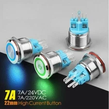 22mm Metal Button Switch Instantaneous Button Automatic Reset Waterproof Button