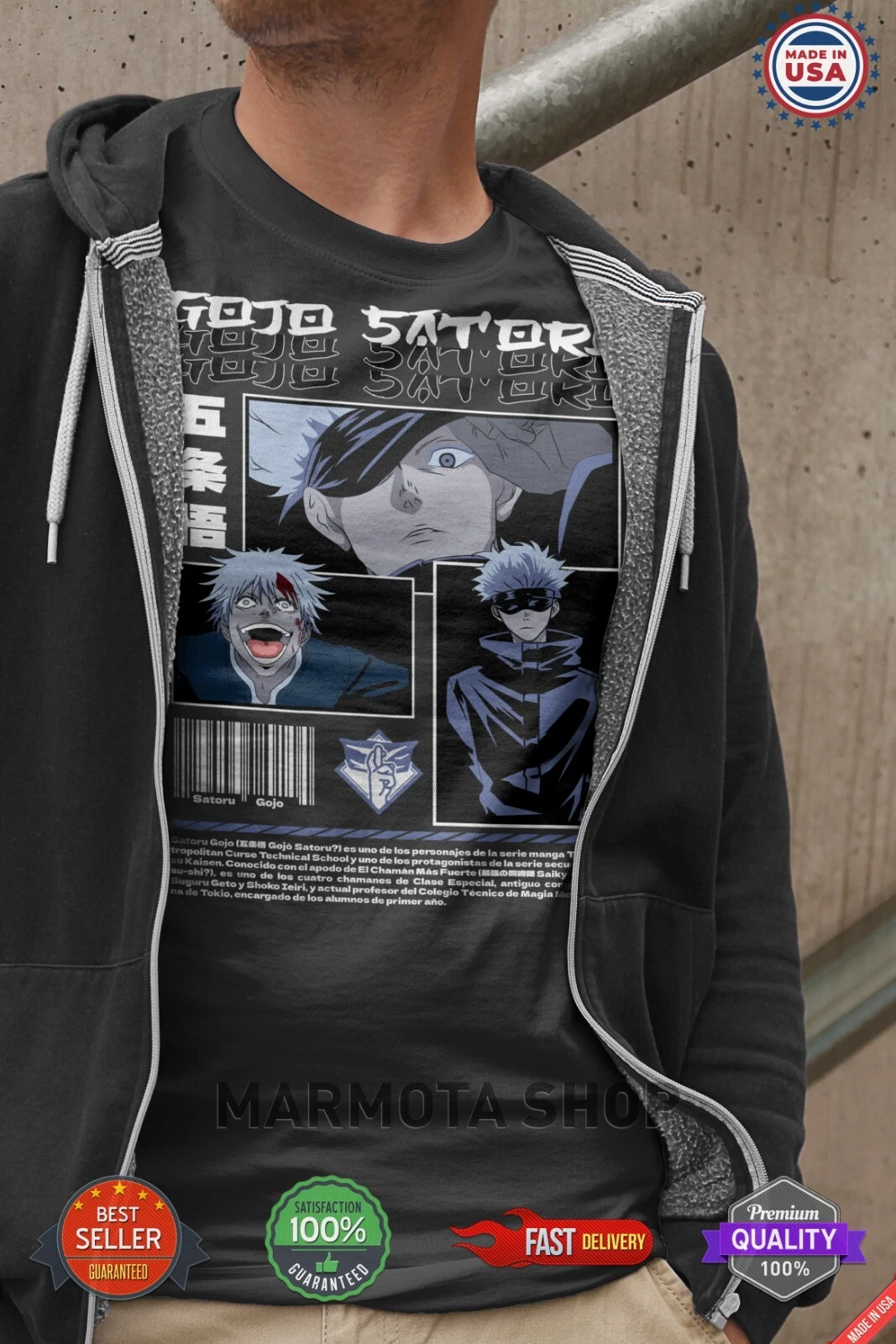 Gojo Satoru Jujutsu Satoru T-Shirt Sukuna Anime Japanese Tee Shirt Manga JJK
