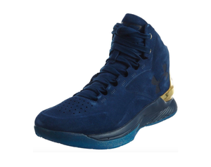 navy blue and gold under armour shoes