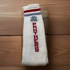 NOS VTG Tube Socks Red/Gray Panthers Football 9-11 80's USA 90s