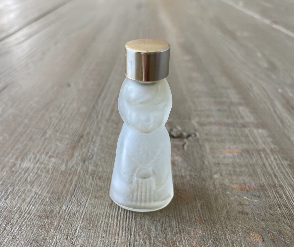 Vtg Heaven Sent Angel Perfume Bottle Satin Glass Helena Rubinstein Orig  Sticker