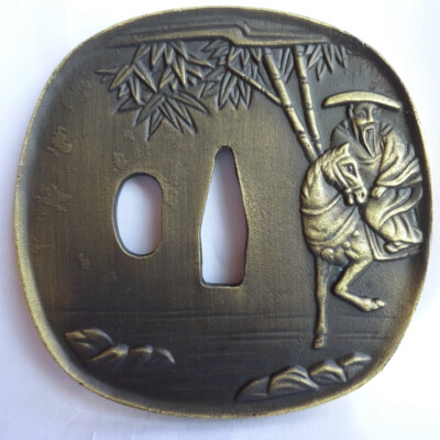 Alloy Tsuba Guard General on horseback