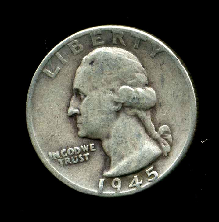 1945 P Washington Quarter 90% SILVER AMERICAN US 25 Cent U.S OLD Nice Coin #6985