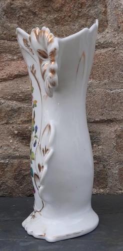 Beautiful Large Antique Hand Painted & Gilded Porcelain Floral Vase C 1880+ - Picture 2 of 5